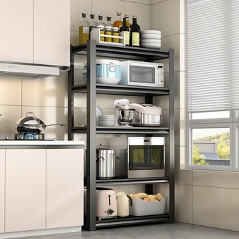 Современные кухонные шкафы из углеродистой стали, напольные многослойные стеллажи для хранения, Многофункциональный шкаф для хранения бытовой микроволновой печи Q
