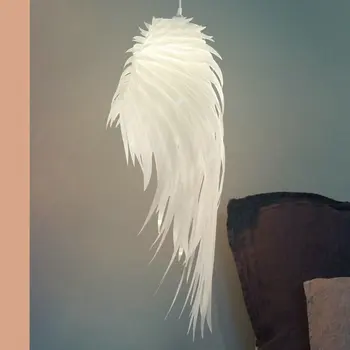 Современные светодиодные подвесные светильники из перьев, ПВХ, белые романтические крылья Ангела, подвесной светильник для спальни, домашний декор, светильники