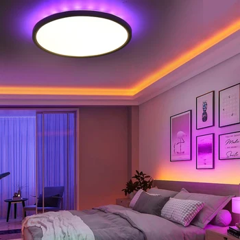Современные светодиодные потолочные светильники с регулируемой яркостью, светодиодная потолочная люстра с регулируемой яркостью, простая установка для спальни, кабинета, кухни, балкона.