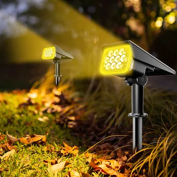 Солнечные прожекторы выделяют светодиодные наружные водонепроницаемые садовые фонари, встроенные лампы для газона, точечные светильники с заземлением