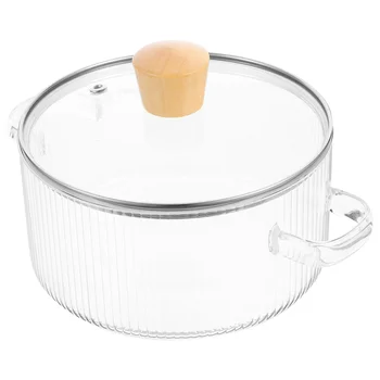 Стеклянная кастрюля с крышкой, сотейник, кастрюля для супа, кастрюля для приготовления рагу, кастрюля для лапши, стеклянная посуда