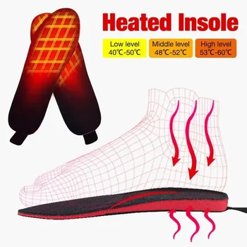 Стельки для обуви с USB подогревом, Перезаряжаемая Электрическая Грелка для ног, Грелка для ног, Коврик для носков, Зимние Виды спорта на открытом воздухе, Нагревательная Стелька