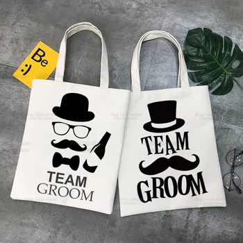 Сумка для одиночной вечеринки Team Groon, большая вместительная сумка через плечо, складная пляжная сумка для покупок, холщовая сумка-тоут, Эко-сумка для покупок