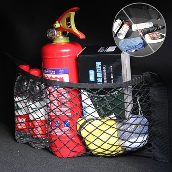 Сумка-сетка для хранения в автомобиле, багажник автомобиля, двухслойный карман-сетка для хранения, сиденье, спинка и багажник