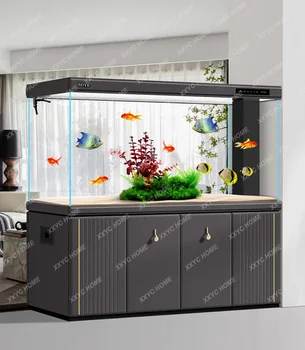 Супер Белый аквариум для рыб Аквариум Гостиная Большой Интеллектуальный экран в прихожей Напольный