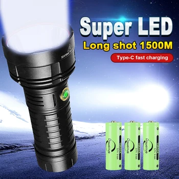 Супер яркие светодиодные фонари высокой мощности мощностью 30 Вт с Usb-зарядкой, ультра мощный перезаряжаемый фонарик, 2000-метровый фонарик