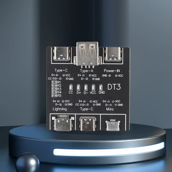 Тестер USB-кабеля DT3, тест кабеля передачи данных USB Type-C, печатная плата, плата обнаружения кабеля передачи данных, проверка USB-кабеля для iOS Android