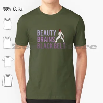 Тхэквондо-Футболка Beauty Brains Belt из 100% хлопка Для Мужчин И Женщин С Индивидуальным Рисунком, Поклонник Тхэквондо, Любитель Тхэквондо