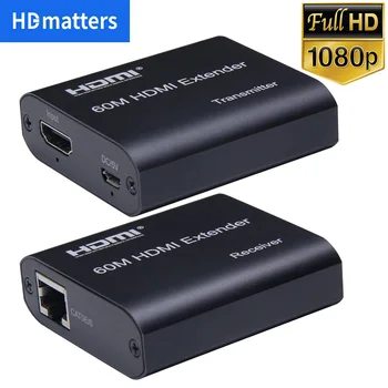 Удлинитель HDMI RJ45 1080P HDMI Extender по кабелю cat5e cat6 Ethernet длиной до 60 м 165ft Усилитель-удлинитель для HDTV Apple TV PS4