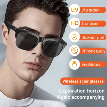 Умные очки, беспроводные солнцезащитные очки для звонков по Bluetooth 5.3, спортивные HD Аудио, Громкая связь, музыка, Антисиневые очки