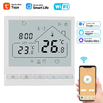 Умный термостат Tuya WiFi, регулятор температуры для электрического подогрева пола, температуры воды / газового котла для Google Home Alexa