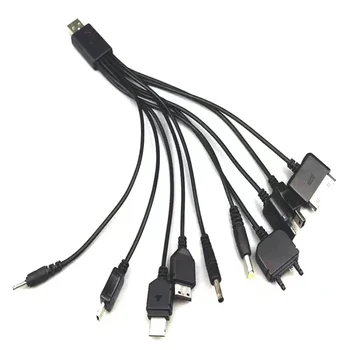 Универсальный USB-кабель 10 в 1, мультизарядный кабель, совместимый с несколькими мобильными телефонами, наушниками Blutooth, динамиком, MP3-плеером и многим другим