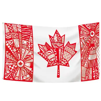 Флаг Коренных народов Канады Красно-Белый Полиэфирный Канадский Флаг День Канады Садовые Флаги Национальный День Канады Праздничный Вертикальный Двойной