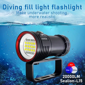 Фонарь для дайвинга LetonPower, подводное освещение для подводного плавания, 100-метровый водонепроницаемый фонарь для зарядки Type-C для фотосъемки, видео, заполняющий свет.