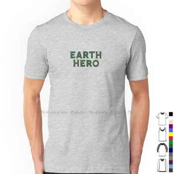Футболка Earth Hero Ii (зеленая), 100% хлопок, Экологическое движение зеленых, Спасите планету, спасите Землю, Герой Земли Tellus