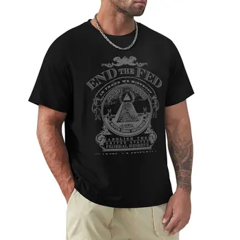 Футболка End the Fed Shirt, футболки с графическими принтами, футболки, быстросохнущая мужская хлопчатобумажная футболка