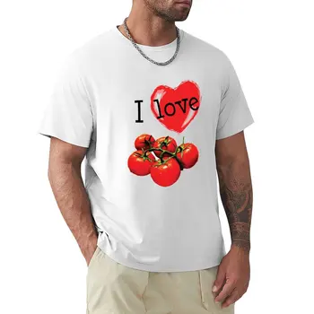 Футболка I Love Tomatoes, спортивная рубашка kawaii clothes, черные футболки для мужчин