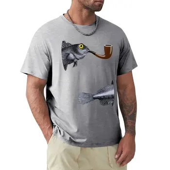 Футболка Magritte Fish с животным принтом для мальчиков, быстросохнущая футболка с коротким рукавом для мужчин