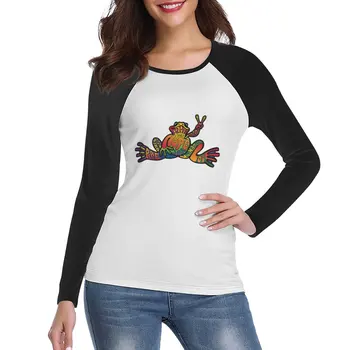 Футболка Peace Frog с длинным рукавом, белые футболки, футболки на заказ, создайте свои собственные футболки большого размера для женщин