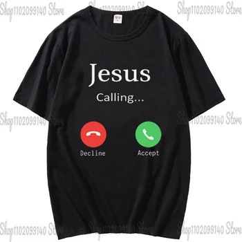 Футболка для мужчин Jesus Is Calling, женская футболка-христианка, подарок, забавный телефон Христа Бога, Новые поступления, модная женская футболка, Летние футболки