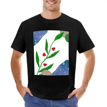 Футболка с абстрактным зимним цветком, летние мужские футболки