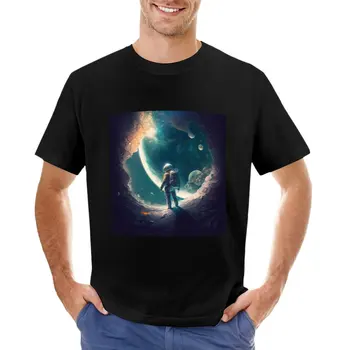 футболка с астронавтом, футболки с кавайной одеждой, мужская футболка с графическим рисунком, мужские однотонные футболки