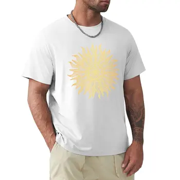 Футболка с мандалой золотого солнца, спортивные рубашки, футболки с коротким рукавом, белые футболки для мальчиков, футболки для мужчин