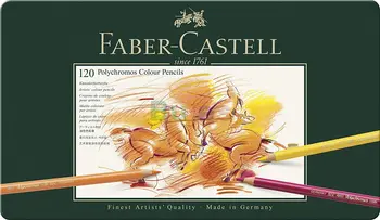 Цветные карандаши для художников Faber-Castell Polychromos - Банка 120 цветов - Высококачественные Карандаши для художников, Стационарные Карандаши для рисования