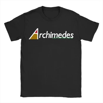 Черная футболка Archimedes Acorn, мужская и женская дизайнерская одежда, модные компьютерные топы с буквенным принтом, свободные летние футболки больших размеров на каждый день