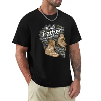 Черный отец, Афроамериканские слова на футболке с волосами Афроамериканца, черные футболки, футболки больших размеров, винтажная одежда, мужская одежда