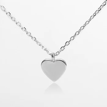 Чистое серебро 925 пробы, ожерелье с сердечками в простом стиле, подвески, женские украшения для девочек в подарок