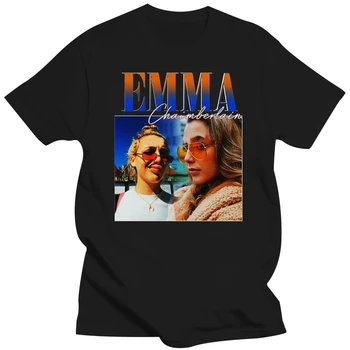 Эмма Чемберлен, винтажная черная футболка 90-х, мужская футболка