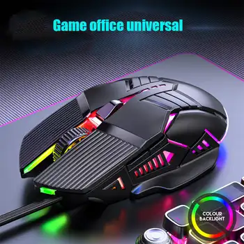 Эргономичная проводная игровая мышь USB Компьютерная мышь Gaming RGB Mause Gamer Mouse 6-кнопочные светодиодные бесшумные мыши для ПК-ноутбуков