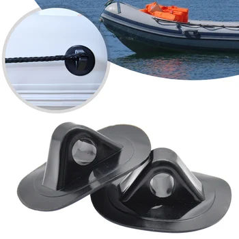 Якорная веревочная пряжка Страховочная веревочная пряжка для надувных лодок 2 черных люверса 2 штуки Черный Прочный высококачественный
