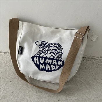 Японские белые медведи, сделанные человеком, брезентовая сумка mesenger, сумки для мужчин и женщин, рюкзак для пары, рабочая сумка